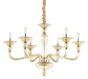 Závěsné svítidlo / Luster Ideal lux 159942 DANIELI SP6 AMBRA 6xE14 40W jantar
