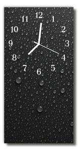 Skleněné hodiny vertikální  Příroda, černé kapky 30x60 cm