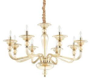 Závěsné svítidlo / Luster Ideal lux 159973 DANIELI SP8 AMBRA 8xE14 40W jantar