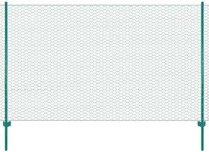 Drátěný plot se sloupky ocel 25 x 2 m zelený 144607