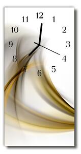 Skleněné hodiny vertikální Umělecké abstrakce linie béžová 30x60 cm