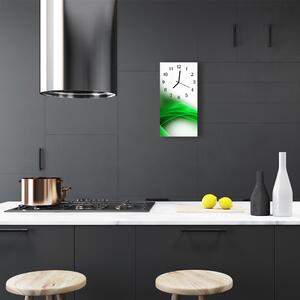 Skleněné hodiny vertikální  Moderní zelené umění 30x60 cm