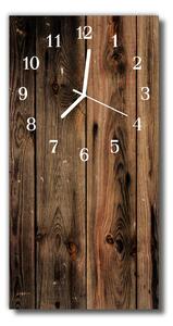 Skleněné hodiny vertikální Hnědé dřevo 30x60 cm