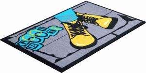 GRUND Rohožka do domácnosti BOOTS šedá-modrá-žlutá Rozměr: 50x70 cm