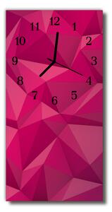 Skleněné hodiny vertikální  Umění 3d grafické růžové 30x60 cm