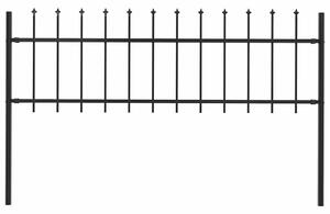 Zahradní plot Woerden s kopím nahoře ocelový 170 x 60 cm černý 144923