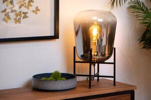 LUCIDE Stolní lampa GLORIA Smoke Grey, průměr 32cm
