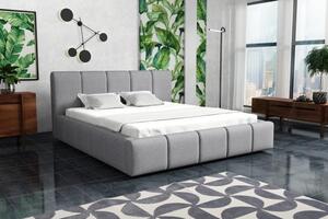 ZETKA MILANO 140x200 moderní postel s úložným prostorem šedá 162 x 91 x 223 cm