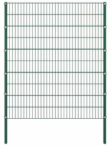Plotový panel se sloupky železný 176,5 x 200 cm zelený 144936