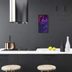 Skleněné hodiny vertikální  Vnější prostor fialové galaxie 30x60 cm