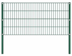 Plotový panel se sloupky železný 176,5 x 80 cm zelený 144933