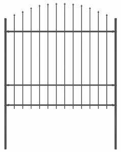 Zahradní plot Woerden s kopím nahoře ocelový 170 x 175 cm černý 144944