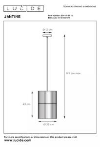 LUCIDE Závěsné svítidlo JANTINE průměr 26 cm - 1xE27 - Light wood