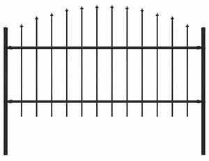 Zahradní plot Woerden s kopím nahoře ocelový 170 x 125 cm černý 144942