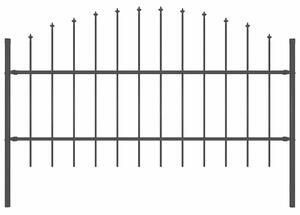 Zahradní plot Woerden s kopím nahoře ocelový 170 x 100 cm černý 144941