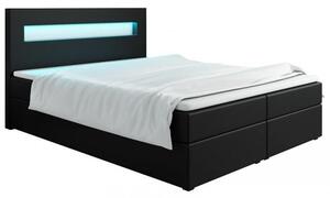 KENIX LOZE 140x200 boxspring postel s LED osvětlením černá 140 x 115 x 209 cm