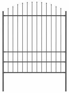 Zahradní plot Woerden s kopím nahoře ocelový 170 x 200 cm černý 144945