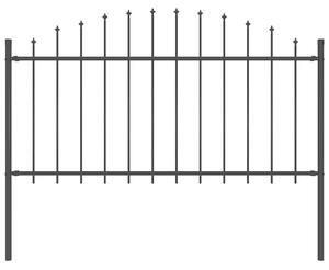 Zahradní plot Woerden s kopím nahoře ocelový 170 x 150 cm černý 144943