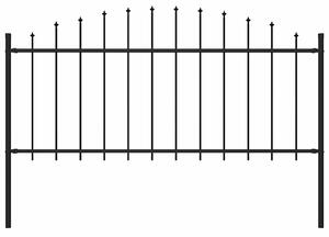 Zahradní plot Woerden s kopím nahoře ocelový 170 x 75 cm černý 144940