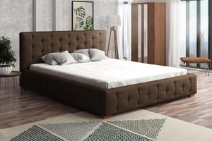 ZETKA WERONA 140x200 čalouněná postel s úložným prostorem hnědá 162 x 93 x 223 cm