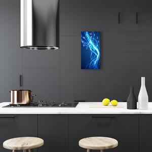 Skleněné hodiny vertikální Umělecké abstrakce modré čáry 30x60 cm