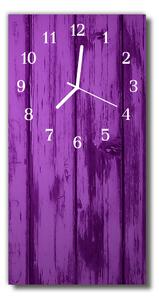 Skleněné hodiny vertikální Fialové dřevo 30x60 cm
