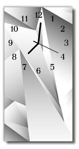 Skleněné hodiny vertikální  Umění 3d bílá grafika 30x60 cm