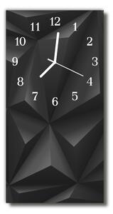 Skleněné hodiny vertikální  Umění 3d černé grafiky 30x60 cm