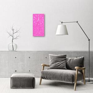 Skleněné hodiny vertikální Pink brokát 30x60 cm