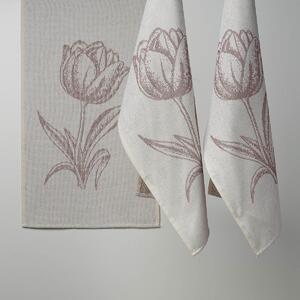 Kuchyňská utěrka Veba ZARKA Tulipán bílohnědá Velikost: 35x58 cm