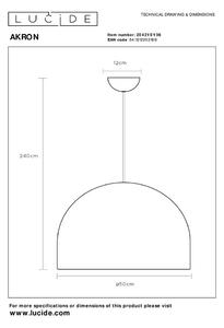 LUCIDE Závěsné svítidlo AKRON průměr 50 cm - 1xE27 - Grey