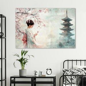 DUBLEZ | Dřevěný obraz - Japonská sakura | UV tisk, Premium