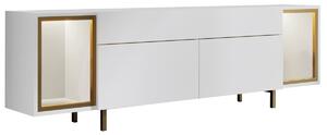 TV stolek/skříňka Zinzite (bílá + zlatá). Akce -15%
