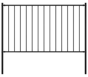 Plotový panel Woerden se sloupky ocelový 1,7x1,25 m černý 145211