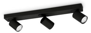 IdealLux 229058 RUDY PL3 stropní / nástěnné svítidlo (spot) GU10 3x35W IP20 černá