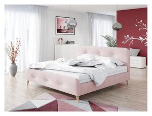 Čalouněná manželská postel bez matrace 160x200 CANDY - růžová