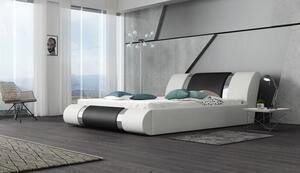 Manželská postel s úložným prostorem 180x200 CATALINA - černá / bílá