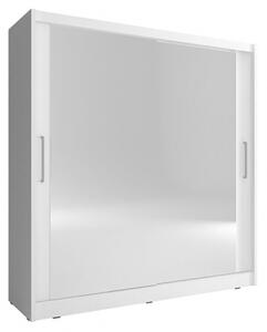 Šatní skříň se zrcadlem 180 cm MARVAN 6 - bílá