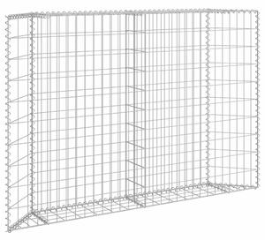 Gabionový vyvýšený záhon trapéz pozinkovaná ocel 150x20x100 cm 145654