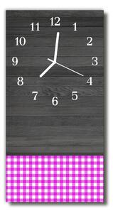 Nástěnné hodiny vertikální Dřevěná barevná mřížka 30x60 cm