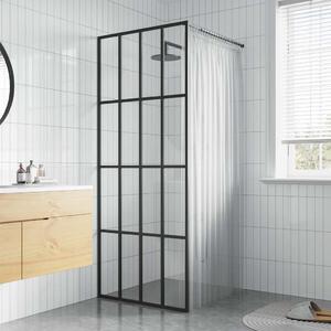 Zástěna do průchozí sprchy čiré tvrzené sklo 90 x 195 cm 145675