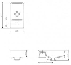 Cersanit Crea, závěsná skříňka + umyvadlo 40cm, SET B102, bílá, S801-276