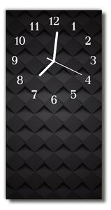 Nástěnné hodiny vertikální Moderní 3D černá mozaika 30x60 cm