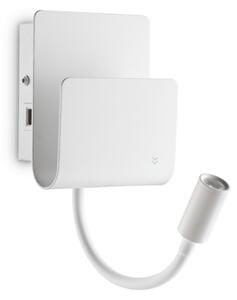 IdealLux 243160 PROBE AP2 nástěnné LED svítidlo 9W 580lm 3000K USB port bílá