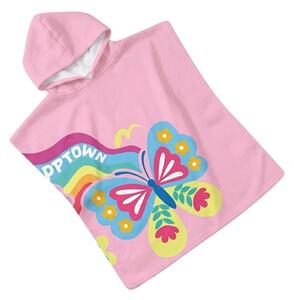 Dětské pončo BUTTERFLY růžové 60x120 cm