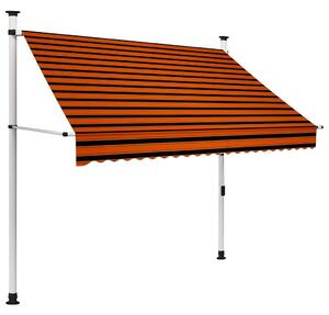 Ručně zatahovací markýza 200 cm oranžovo-hnědá 145836