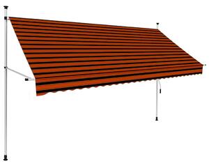 Ručně zatahovací markýza 300 cm oranžovo-hnědá 145838