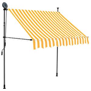 Ručně zatahovací markýza s LED světlem 150 cm bílooranžová 145856
