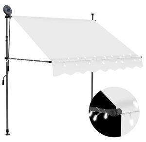 Ručně zatahovací markýza s LED světlem 150 cm krémová 145870