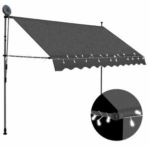 Ručně zatahovací markýza s LED světlem 250 cm antracitová 145865